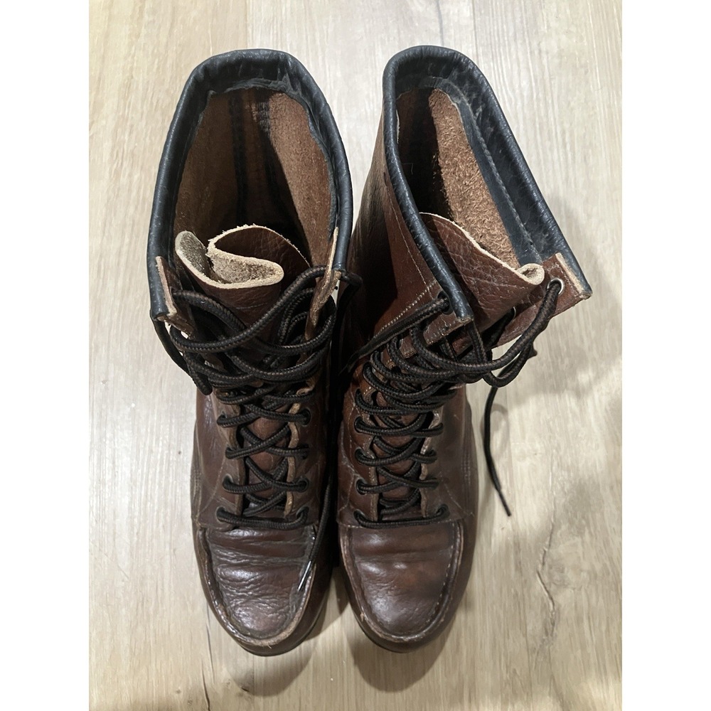 Vintage 70s Red Wing Leather Boots Crepe Sole High Top Women's Size 6.5 - Picture 9 of 15